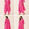 Pink Printed Kurti Plazo Set for Women
