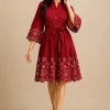 floral embroidered frock for women