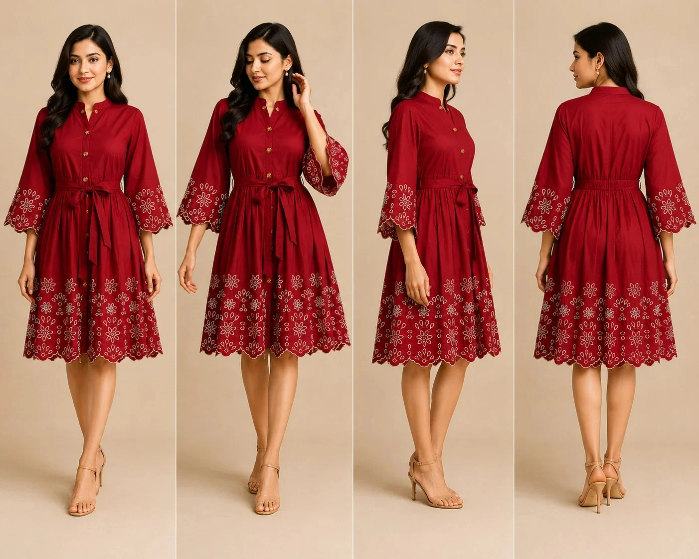 floral embroidered frock for women