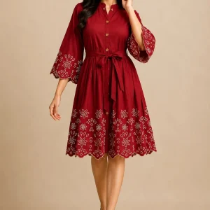 floral embroidered frock for women